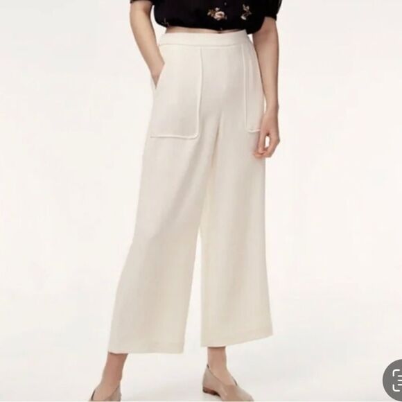 Aritzia Wilfred Boissier Wide Leg Crop Pant In Black Sz Medium - Picture 2 of 13